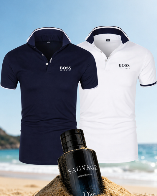 Limitierte Auflage: 2 Premium Poloshirts + Gratis Duft